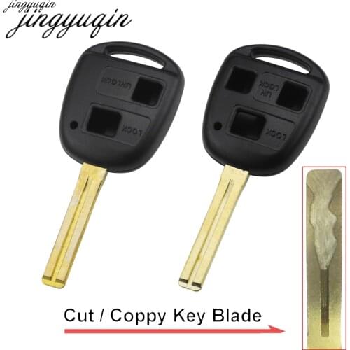 Jingyuqin Cut Blank Replacement Car Key Shell 2/3 Buttons Remote Case For Toyota Land Cruiser Uncut TOY48 Blade