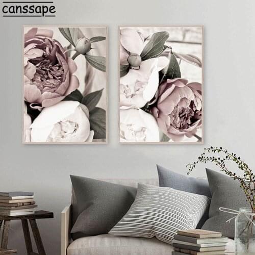 Flowers Art Print Peony Poster Plants Wall Posters Sense Luxury Canvas Painting Modern Wall Art Pictures Living Room Decor