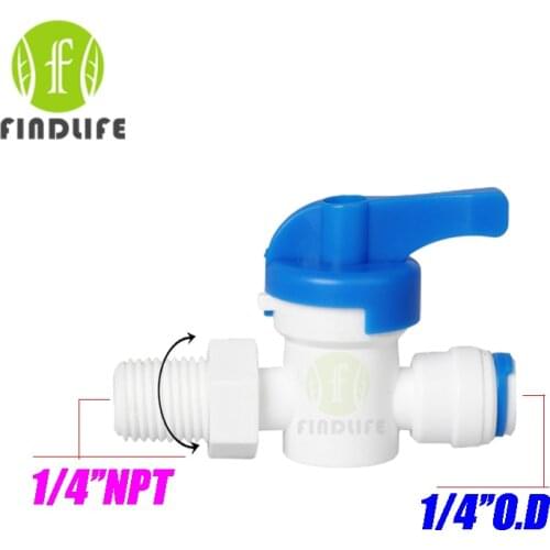 2 pcs Water Filter Parts 1/4"OD *1/4" NPT BSP Female hand Ball Valve Quick Connect Switch Water Purifier Reverse Osmosis System