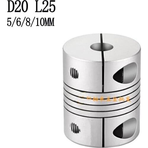 Aluminum alloy Diameter 20,length 25mm winding clamp series Integration shaft coupling for rotary encoder motor 5/6/8/10mm bore