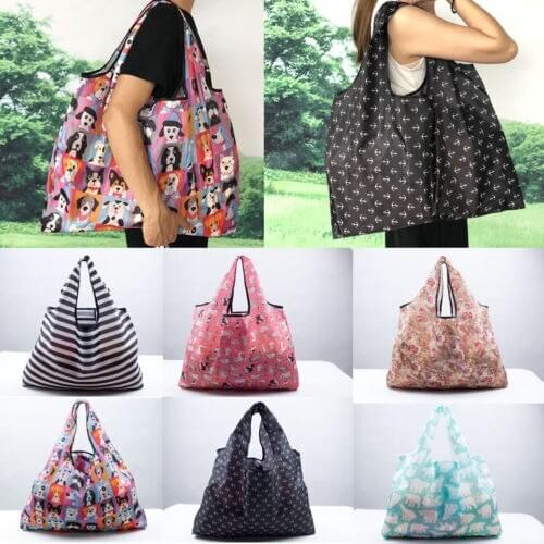Eco Shopping Travel Shoulder Bag Oxford Tote Handbag Folding Reusable Cartoon