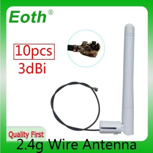 10pcs 2.4GHz 3dBi WIFI Omni Antenna Aerial with IPX/U.FL Cable Female RA Connector Booster for Wireless Module MINI-PCI Card