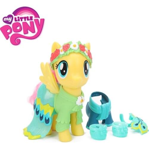 15cm My Little Pony Toys Snap-On Fashion Fluttershy Rarity Applejack PVC Action Figure Cottage Playset Collectible Model Dolls