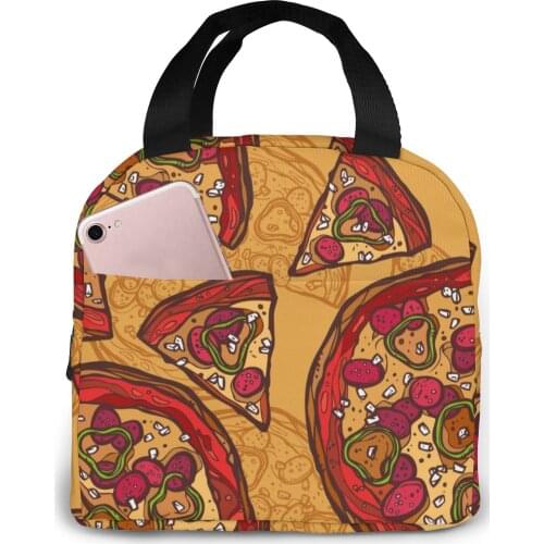 Insulated Lunch Bag Thermal Pizza Tote Bags Cooler Picnic Food Lunch Box Bag