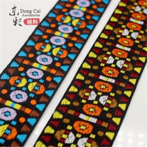 10yards *4.8cm Exquisite Ethnic Style Embroidery Jacquard Ribbon Minority Clothing Accessories Curtains Decoration