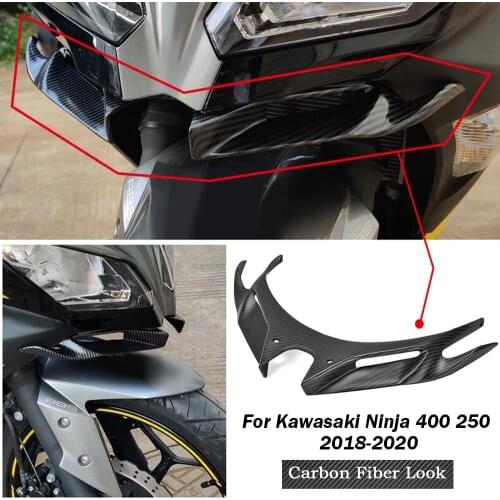 Carbon Motorcycle Front Fairing Aerodynamic Winglets Cover Protection Guards For KAWASAKI Ninja 250 Ninja 400 2018 2019 2020 New