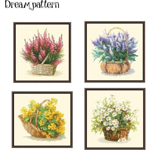 A basket of butter cauliflower cross stitch kits pattern 18ct 14ct 11ct light yellow fabric DIY embroidery kit craft