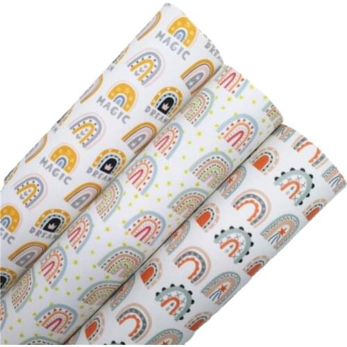 Rainbow Printed Synthetic Faux Leather Vinyl Fabric Sheets with Felt Backing Leather for Bows Earrings 21X29CM T557