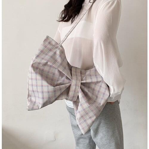 Big Bow Knot nylon small Shoulder Bags for Women 2021 summer Trendy Fashion Solid Color Travel Handbags Zebra print Clutch