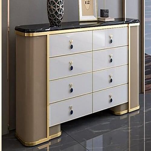 Hong Kong style marble post-modern minimalist light luxury entrance cabinet dining side cabinet drawer high-end model room