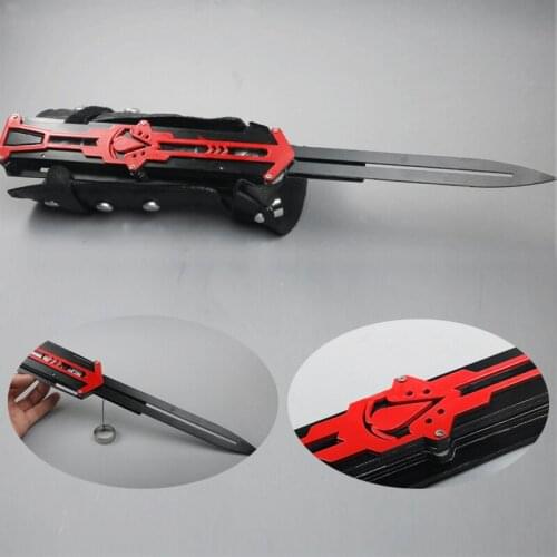 New shaped blade invisible sleeve sword movable doll invisible sword Edward weapon black red sleeve sword can eject the blade
