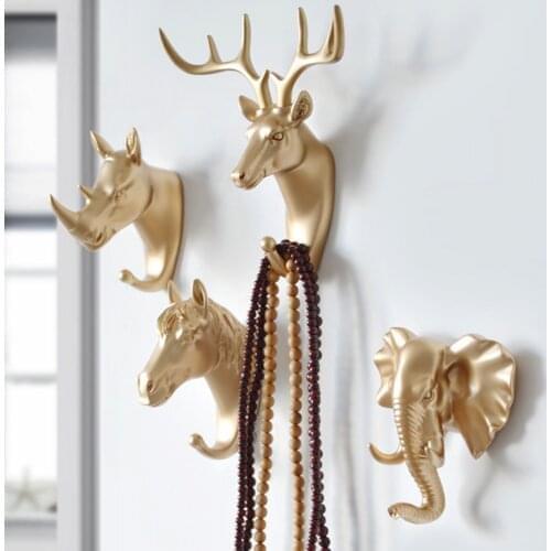 New Hanger Keys Creative American Hanging Hook Holder Wall Home Strong Seamless Sticking Hook Decorative Hook Creative Animal