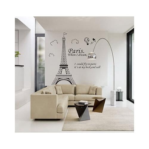 New Paris Eiffel Tower Vinyl Art Wall Decal Home Room Wall Sticker Decor Mural decoracion hogar moderno decoracion habitacion