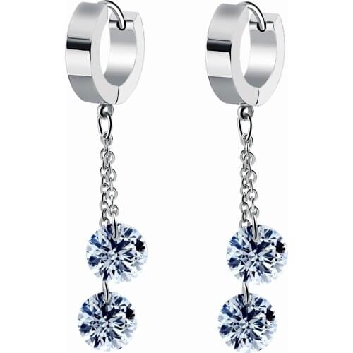 Charm Tassel Earrings Zircon 2021 New Trend Stainless Steel Earrings Gold Drop Earrings for Friendship Gifts boucle d’oreille