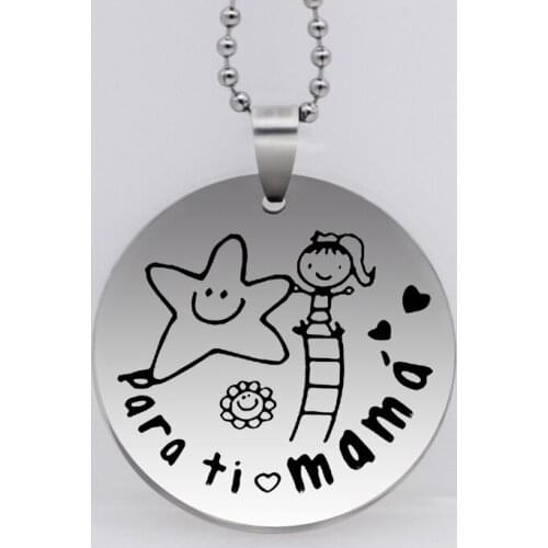 "para ti mama " Necklace New Listing Stainless Steel Disc Womens Necklaces Jewelry Best Gift for Mother YP6839