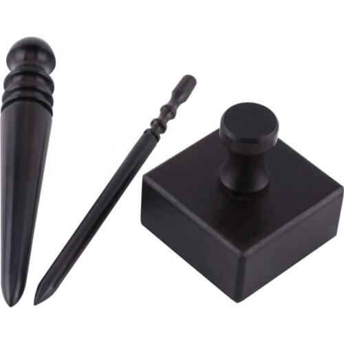 3 Types Black Wood Muiti-size Polish Leather Edge Burnisher Craft DIY Kit Tool Leather Craft Tool Polished Grinding Tool