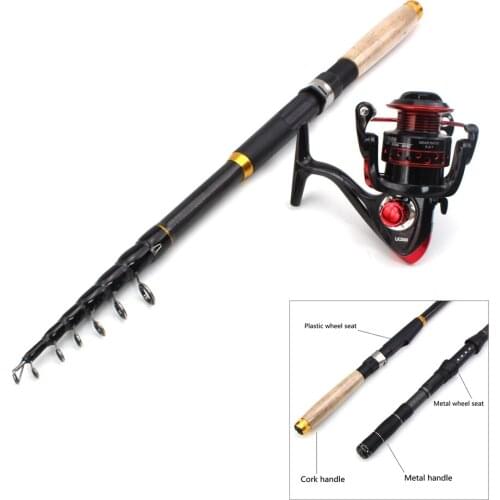 Professional Fishing Rod Carbon 1.8m-3.0m Sea River Fishing and reel Ultralight Telescopic Spinning Ring Rod Fishing Stick