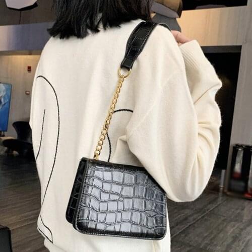 Crocodile Pattern Women Shoulders Retro Handbag Purse Mobile Phone Shopping Bag for women 2020 bolsa feminina sac a main femme