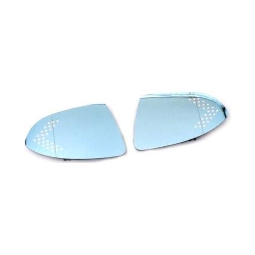 Blue Tinted Aspherical Side Mirror Glass With Turn Signal Light for VW Golf Mk7
