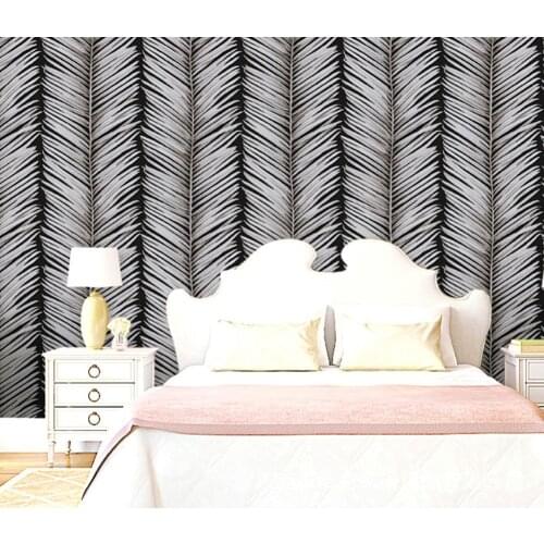 Modern delicate herringbone wallpaper in black and white, Scandinavian design, removable non-woven wallpaper