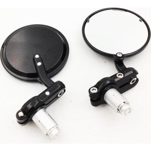 Afetermarket free shipping motorcycle mirror For honda CB XS KZ GS 440 650 750 Black Round Cafe Racer Clubman 7/8" Mini BAR