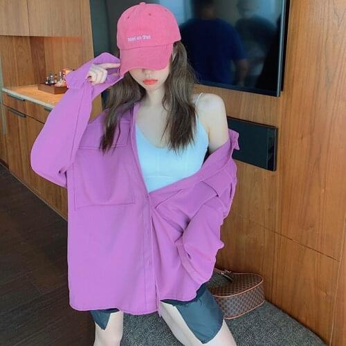 Purple Long Sleeved Plus Size Korean Autumn Elegant Fashion Blouses And Tops WomenS Oversize Shirt Clothing 2021 Female Vintage