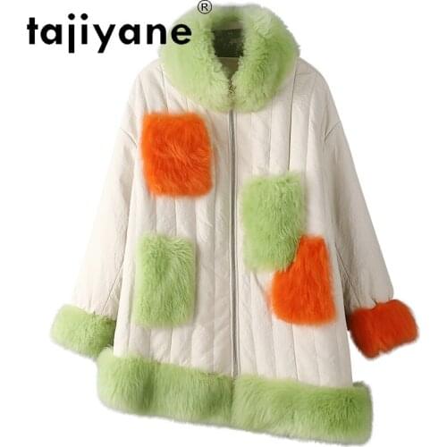 Coat Fur Real Women White Duck Down Jackets Woman Genuine Sheepskin Coats Woman Wool Long Clothes Mujer Parkas TN1503