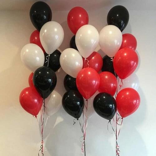 12pcs 10inch Red Black White Latex Balloon Wedding Decoration Birthday Party Balloon Kids Theme Party Balloon