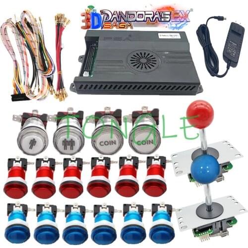 2 Player 10000 IN 1 Pandora Saga EX 3D Copy SANWA 5 Pin Joystick LED Push Button DIY Arcade Machine Home Cabinet with Tutorial