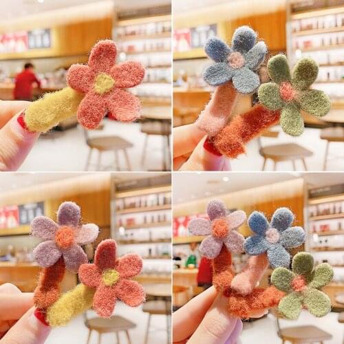 2020 New Girls Cute Sweet Nylon Flower Ornament Hair Clips Baby Girls Lovely Alloy Barrettes Hairpins Kids Hair Accessories