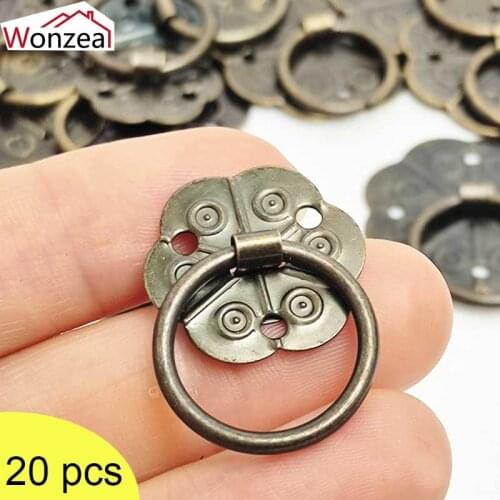 20pcs Retro Classical Bronze Tone Quincunx Drawer Cabinet Desk Door Pull Box Handle Knobs Furniture Handles Hardware With Screw