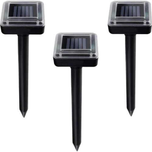 3 Pcs Mole Repellent, Outdoor Solar Sonic Mole Repeller, Gophers Repellent,Snake Repellent,for Lawn Garden Courtyard,Etc