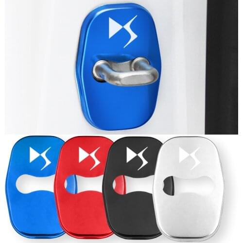 4Pcs Stainless Steel Car Door Lock Cover Protection Case Stickers For DS SPIRIT DS3 DS4 DS4S DS5 DS 5LS DS6 DS7 WILD RUBIS