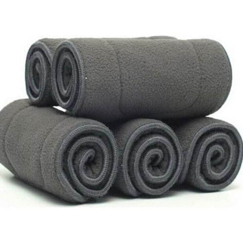 5 pcs/lot 4 layers Bamboo Charcoal Liner Inserts For Baby Reusable Diaper Natural Bamboo Material Cloth diaper