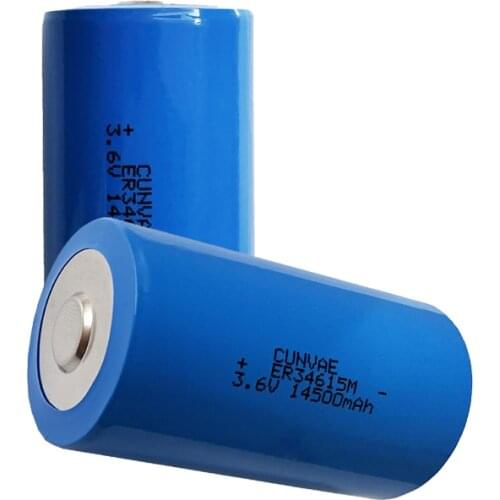 2PCS ER34615M Battery 34615 ER34615 14500mAh 3.6V Li-SOCl2 Lithium 34615M Batteries for GPS Radio communication other military