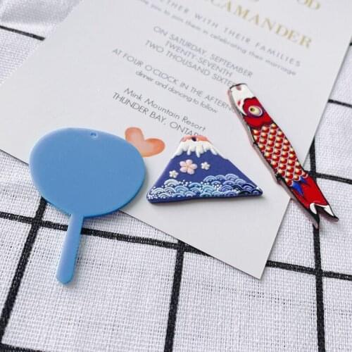 DIY jewelry accessories and wind Fuji mountain fan carp streamer pendant mobile phone case jewelry accessories materials