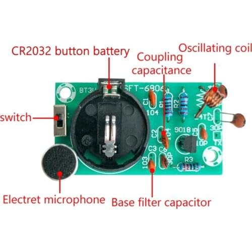 Simple DC 3V FM Wireless Microphone FM Transmitter Board Parts Electronic Training Radio Diy Kit FM Microphone Transmitter
