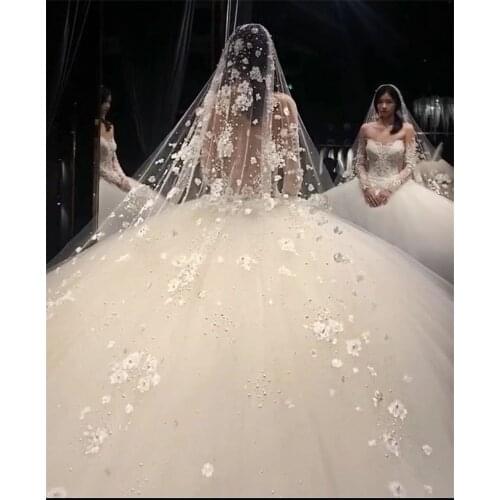 BWSPAUH Dress Wedding Long Veils