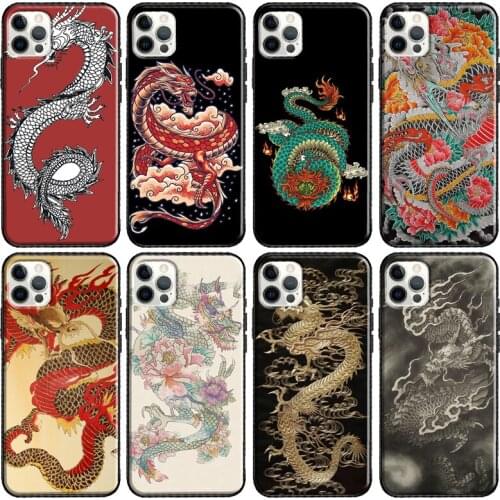Ancient Japanese Dragon Phone Case For Apple iPhone 11 Pro Max 12 mini X XR XS Max 8 7 Plus SE 2020 Cover Shell
