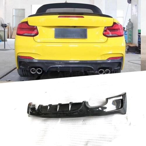 Rear Bumper Lip Diffuser Carbon Fiber / Fiber Glass For BMW 2 Series E Style F22 220i 228i 235i M235i M sport 2014-2017 Spoiler
