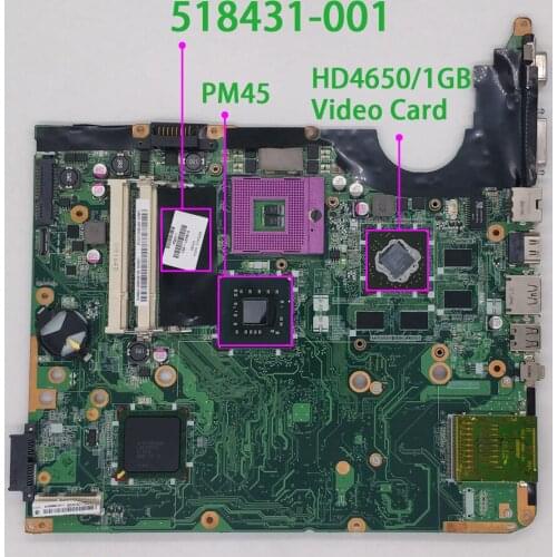 For HP Pavilion DV6-1000 Series DV6T-1000 518431-001 PM45 w HD4650/1GB Graphics Laptop NoteBook PC Motherboard Mainboard Tested
