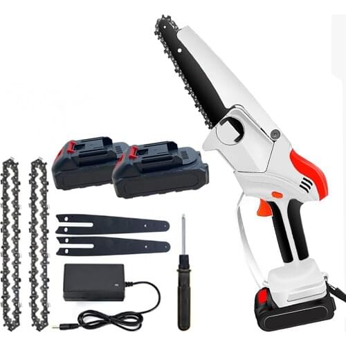 6 Inch Electric Chain Saw Household Mini Handheld Lightweight Portable Electric Saw Pruning Saw Garden Logging Saw Low Noise