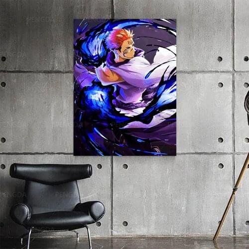 HD Prints Canvas Wall Art Purple Fight Magic Jujutsu Kaisen Painting Modular Picture Home Decoration Poster Living Room Framewor