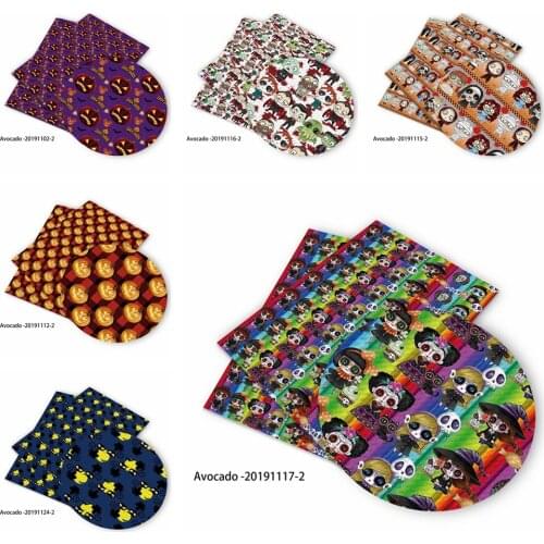 Huangtao Diy 95X70cm Halloween Skull Printed Pattern Fashion Liverpool Bullet Fabric No MOQ Polyester Fabric