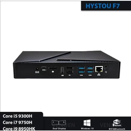 HYSTOU MINI pc i9 8950HK Windows 10 pro GeForce 4G PCIE*4 dual DDR4 Gaming computer HDMI DP WiFi