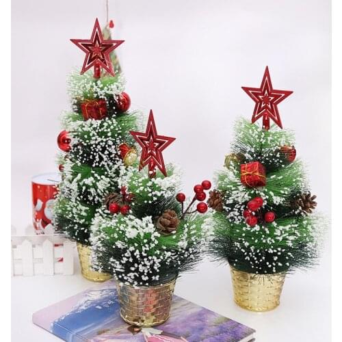 Creative Christmas Tree For Home Desktop Decoration Santa Claus Decoration Five-pointed Star with Pine Cones Christmas Gift