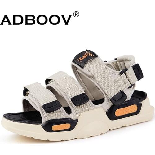 ADBOOV 2020 New Thick Sole Fashion Sandals Men Open Toe Canvas Slipper Sandals Summer Shoes Men Sandalias Hombre