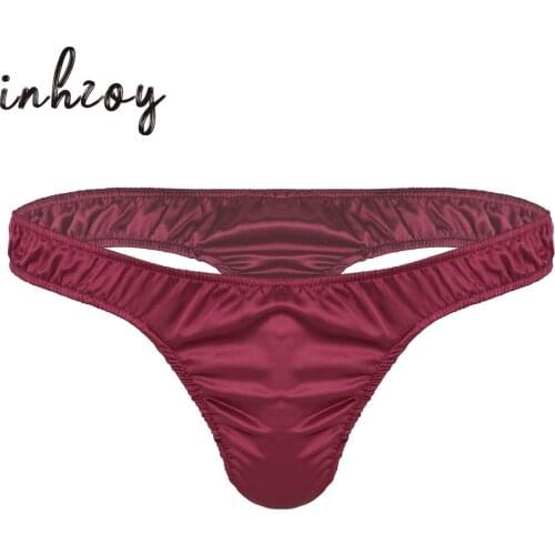 Men Briefs Hombre Sexy Lingerie Sissy Boy Panties Underwear Soft Shiny Satin Hombre Ruffled Boxes Shorts Bikini Thong Underpant