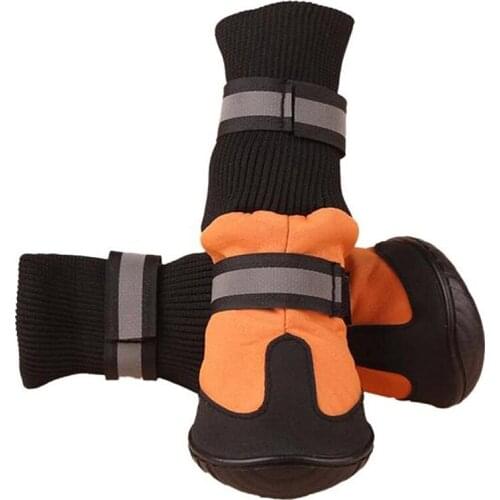 Big Dog Soft Waterproof Boots for Large Dog Shoes -Orange XL