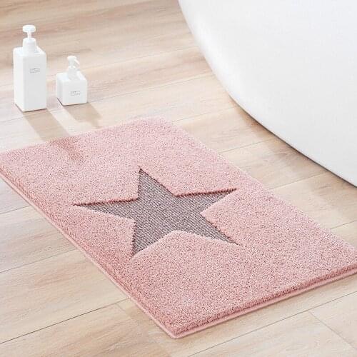 Star Print Soft Bath Mat Kitchen Carpet Bedroom Rug Anti-slip Decor Water Floor Absorption For Home Bathroom Mats Toilet Carpet